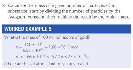 Equation for calculating moles