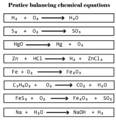 Practice balancing chemical equations