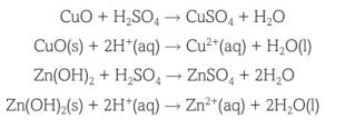 Equations for reactions of acids with metal oxides and hydroxides