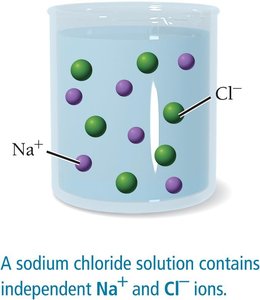 NaCl dissociation in water