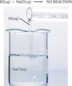 No reaction: KI and NaCl