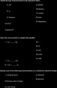 unit matching and metric prefixes