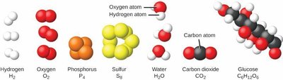 Molecular models of elements and compounds