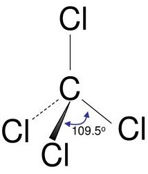 Lewis structure for carbon tetrachloride CCl4