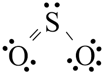 Lewis structure for sulfur dioxide SO2