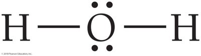 Lewis structure for water with dashes