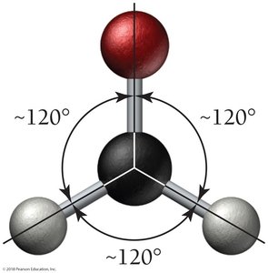 Trigonal planar geometry of H2CO