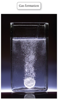 Gas formation in a chemical reaction