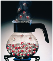 Molecular view of boiling water: water molecules remain unchanged