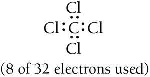 CCl4 Lewis structure with bonding electrons
