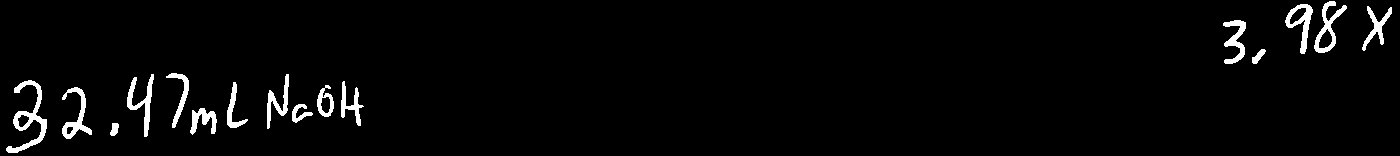 Volume of NaOH used in titration