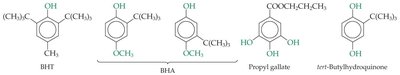 Structures of antioxidants