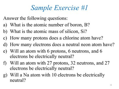 Sample isotope exercises