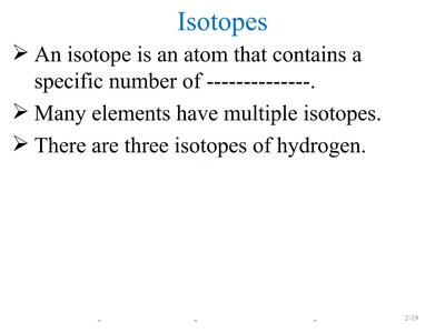 Sample table for atomic structure practice
