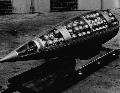 Sarin bomblets in missile warhead