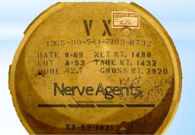 VX nerve agent container