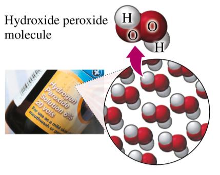 Hydrogen peroxide molecule in solution