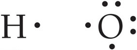 Lewis structures for hydrogen and oxygen