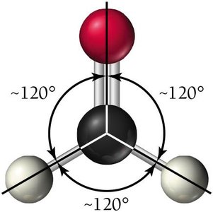 Trigonal planar geometry in H2CO
