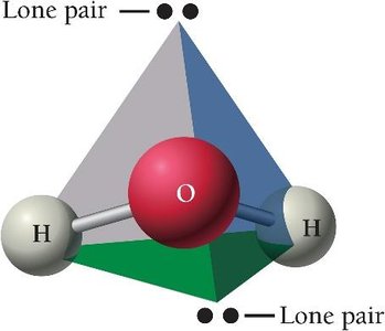 H2O with lone pairs (ball-and-stick model)
