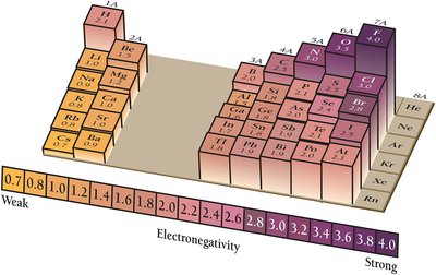 Electronegativity values on periodic table