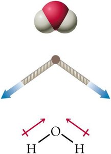 Dipole moments in H2O