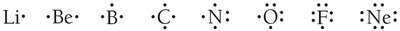 Lewis structures for period 2 elements