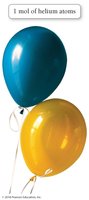 1 mol of helium atoms in balloons