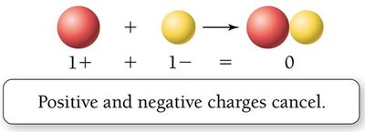 Positive and negative charges cancel