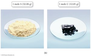 1 mole S and 1 mole C