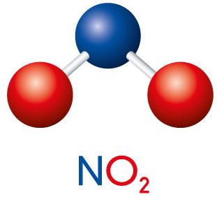 Molecular model of nitrogen dioxide (NO2)