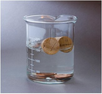 Objects floating and sinking in water based on density