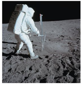 Astronaut on the moon illustrating difference in weight due to gravity