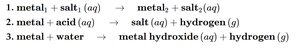 General formats for single-replacement reactions