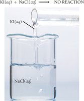 No reaction: KI and NaCl mixed, no precipitate