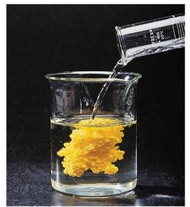 Formation of a yellow precipitate in a chemical reaction
