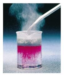 Gas formation in a chemical reaction