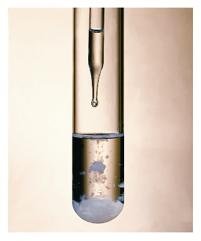 Formation of a precipitate in a test tube