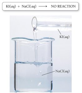 No precipitation reaction: KI and NaCl