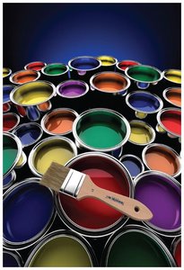 Cans of latex paint