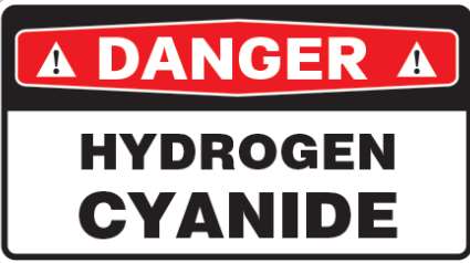 Danger hydrogen cyanide sign