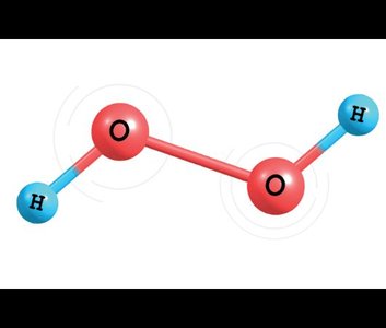 Molecular structure of hydrogen peroxide (H2O2)