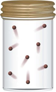 Gas particles in a container