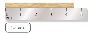 A ruler measuring 4.5 cm