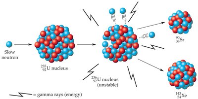 Nuclear fission of uranium-235