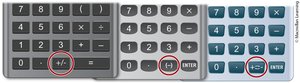 Calculator change sign key examples