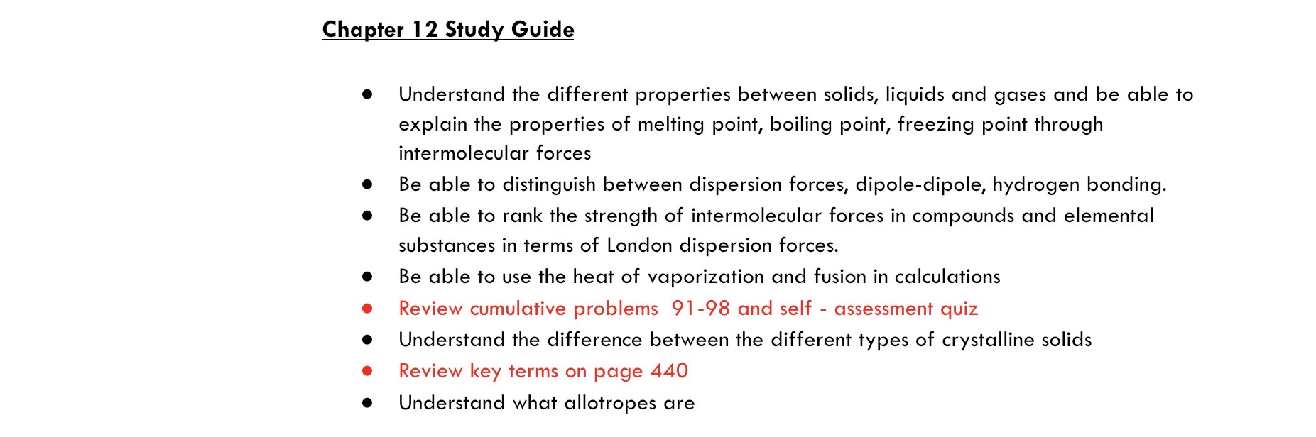 Chapter 12 Study Guide screenshot