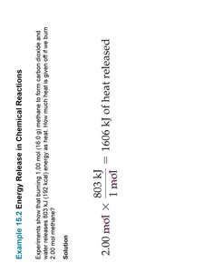 Example of energy release in chemical reactions