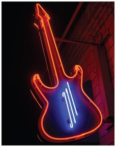 Neon emission in a sign