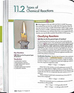 Candle burning as an example of a chemical reaction